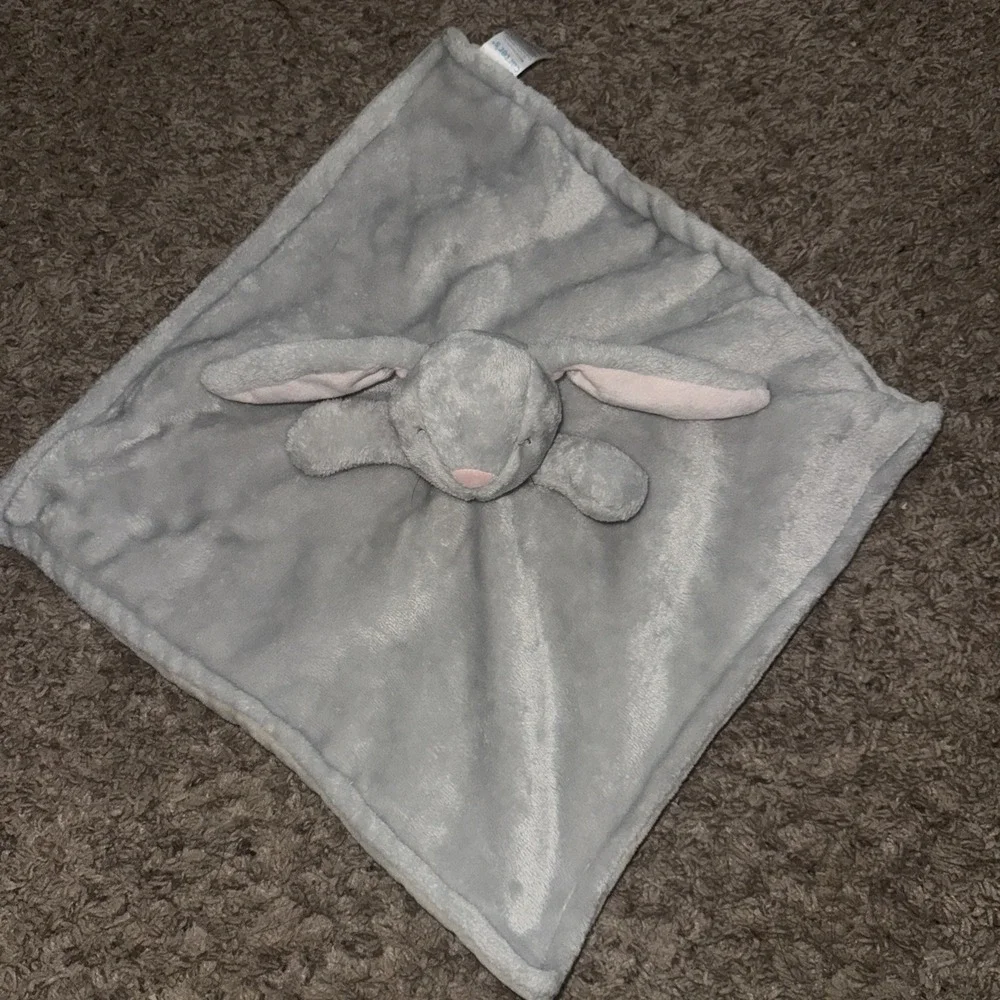 Carter's Long Eared Bunny Rabbit Lovey Security Blanket Gray Pink‎ 2020